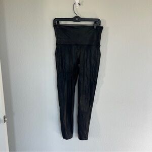 Spanx Black Faux Leather Leggings Size XL